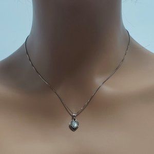 Opal Delicate Pendant Necklace in 925 Silver